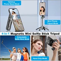 Magnetic Mini Selfie Stick Tripod Stand for iPhone Magsafe Phone Tripod with Remote for Travel Vlogs Photos Live Video Recording - Image 3