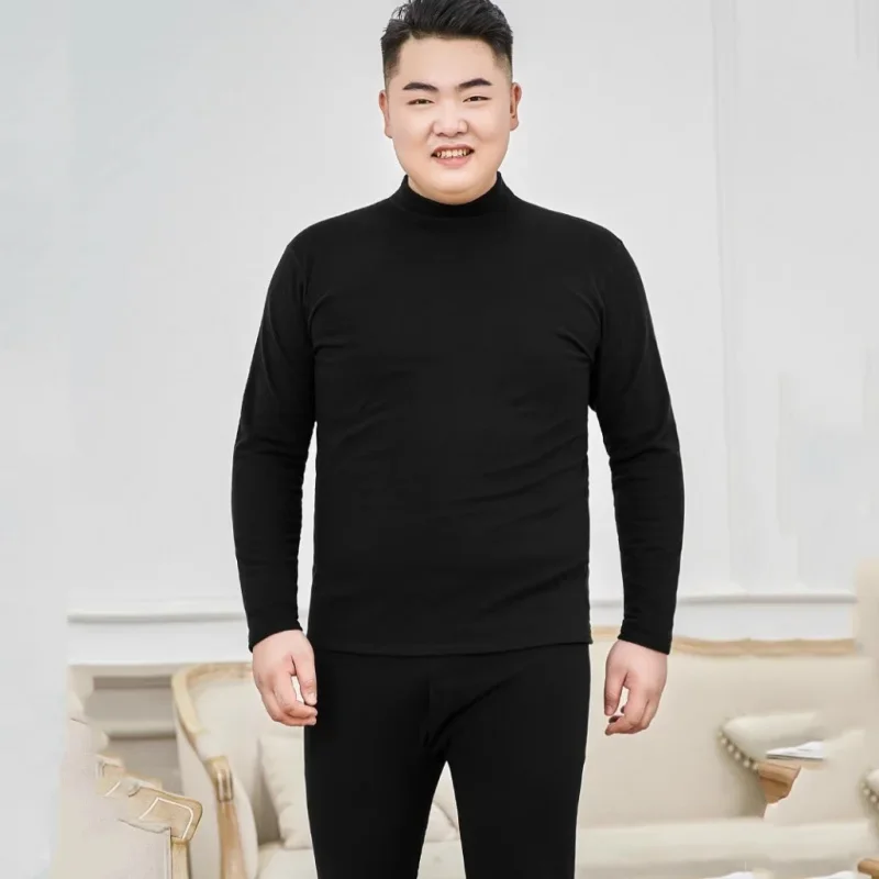 Autumn Winter Plus Size Men's Underwear Set 6XL 7XL Soft Comfortable Warm with Thickened Plush Top Pants Male Thermal Clothing