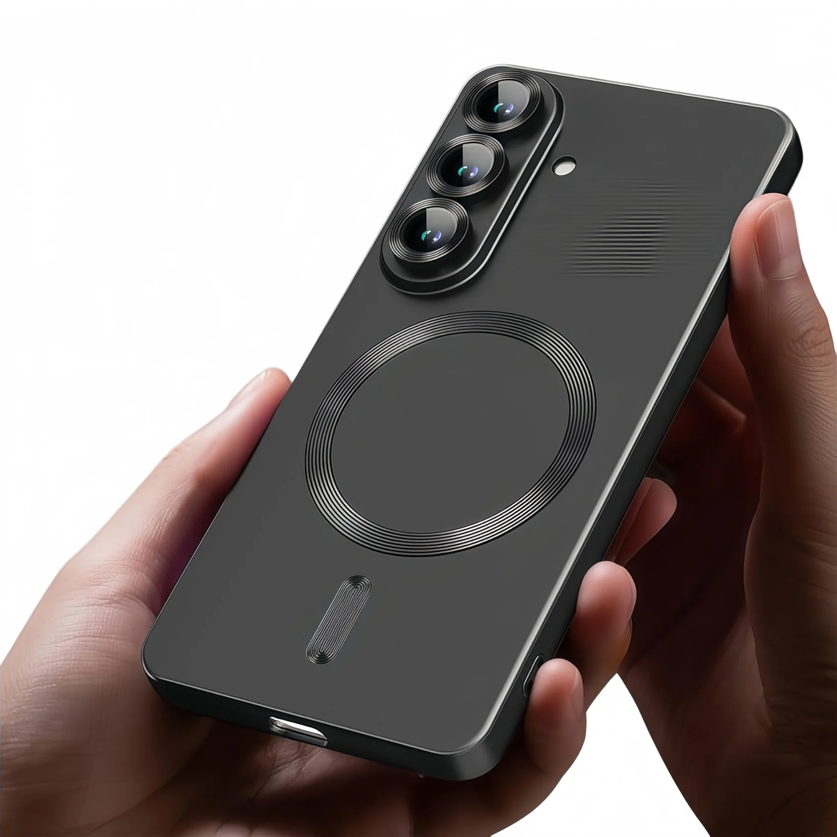 Magnetic Shockproof Metallic Case with Camera Lens Cover