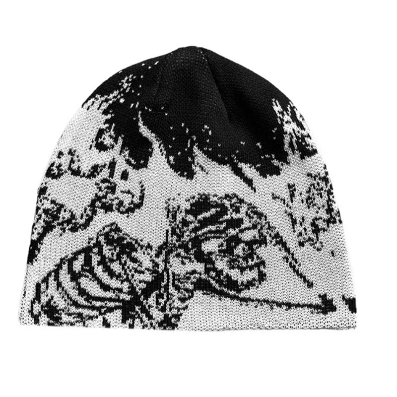 Y2k Gothic Beanie Mit Spinnenmuster - Warme Strickmütze Für Männer & Frauen