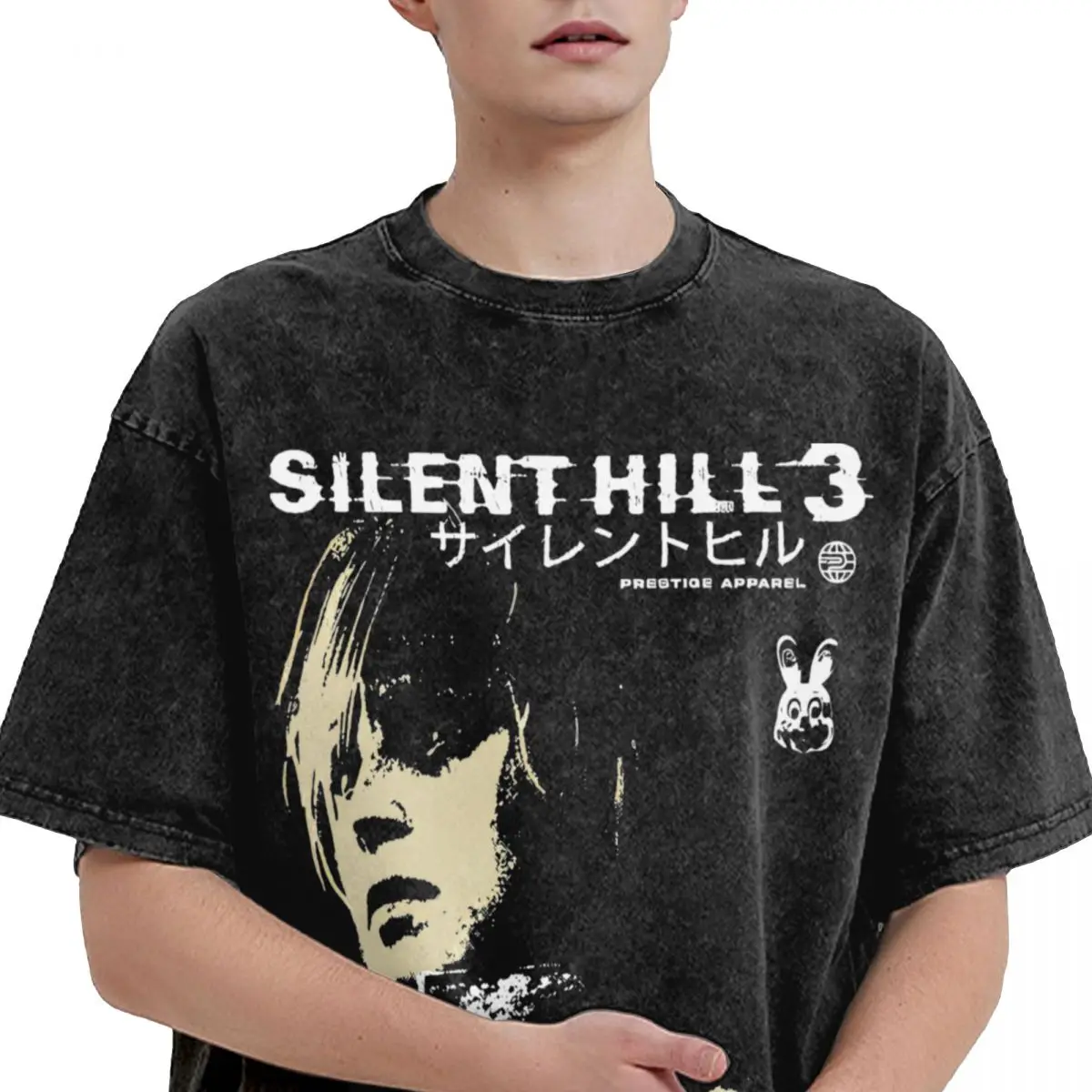 Oversized Washed T Shirt SH3 Silent Hill 3 Cotton T Shirt Heather