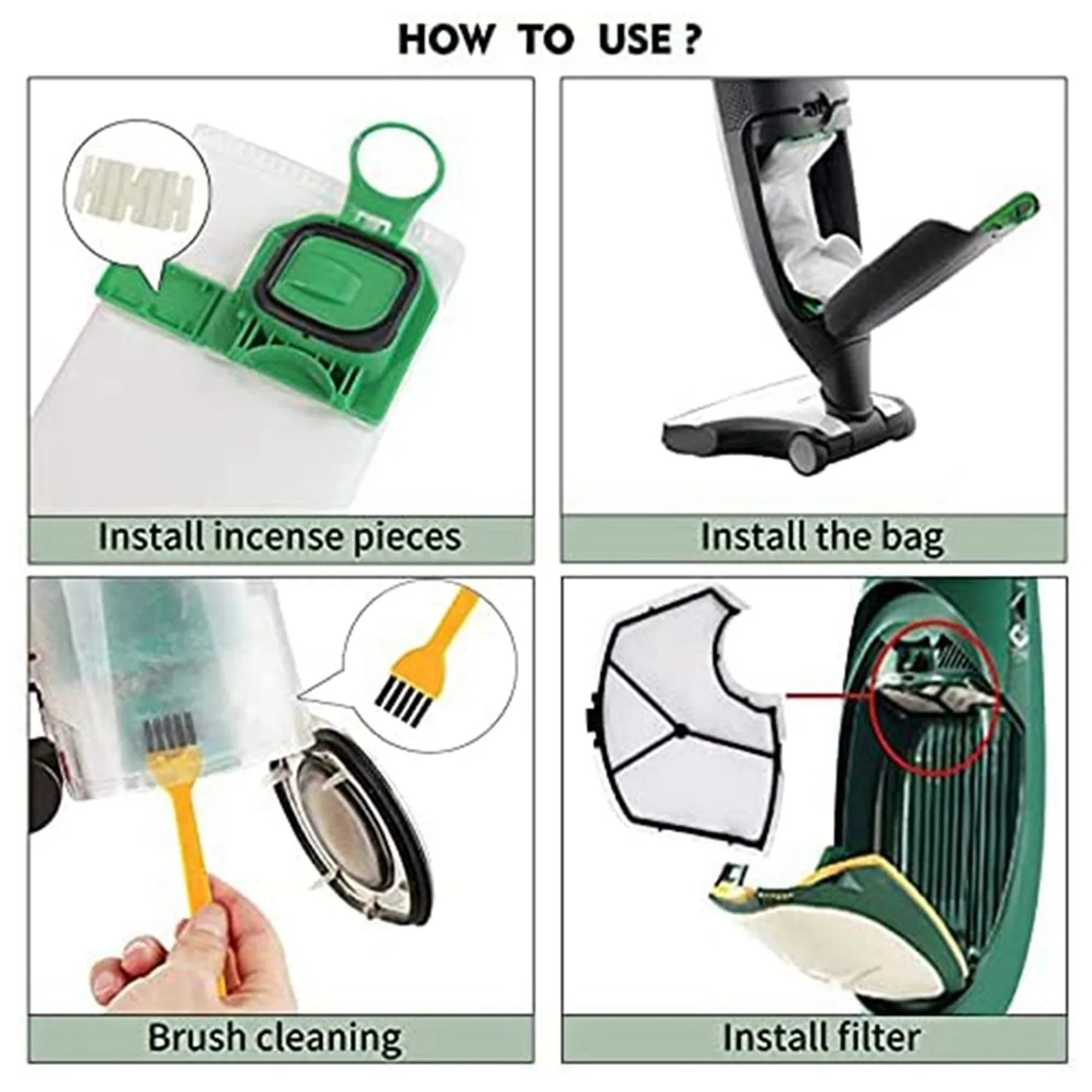 Vorwerk Kobold VK140 VK150-B와 호환되는 Kobold 진공 청소기 가방 키트의 최신 제품