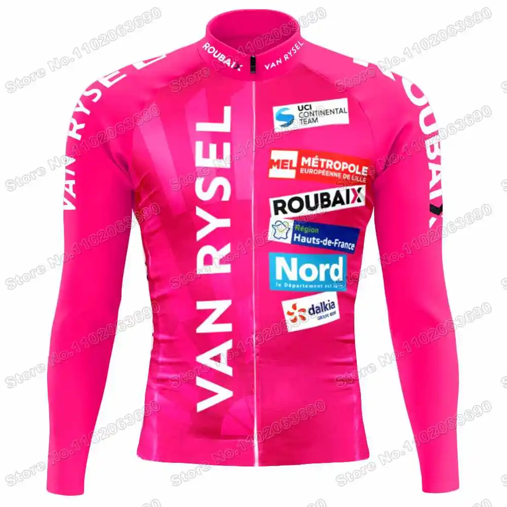 2025 Van Rysel Roubaix Cycling Jersey Set Autumn Winter Black Pink