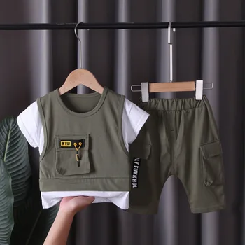 New Summer Infant Boys Clothing Children Casual T-Shirt Shorts 2Pcs/Set Toddler Baby Girl Clothes Sports Costume Kids Tracksuits 1