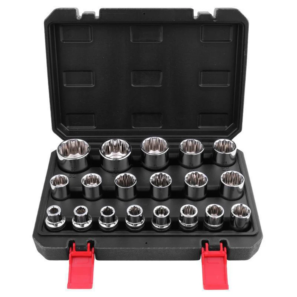 

Chrome Vanadium Steel Socket Bit Heat Treated For Strength Prevents Round Off Silver Color Multiple Size Options