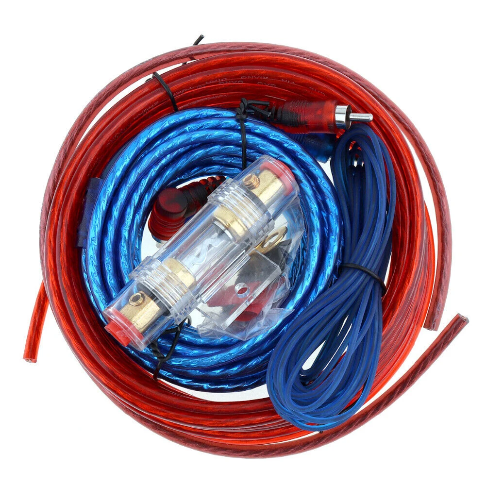 Audio Cable Audio Speaker Cable Audio Speaker Wiring Kit Car Amplifier Wiring Kit 1500/2000W Car Audio Subwoofer Amplifier Cable 8GA 60AMP High-power Audio Speakers Wiring Kit for Car Speaker Modification