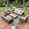 Wicker Patio Furniture Set,Single Chair,Ottoman,Loveseat Sofa,3-Seat Sofa, All-Weather Outdoor PE Rattan Patio Conversation Set 1
