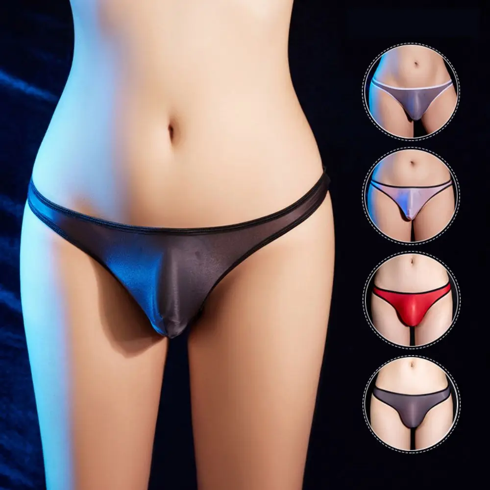 

Sexy Erotic Ultra Thin Fun Tight Underwear Briefs See Through Low Waisted Transparent Men'S Elastic U Convex Triangular Pants