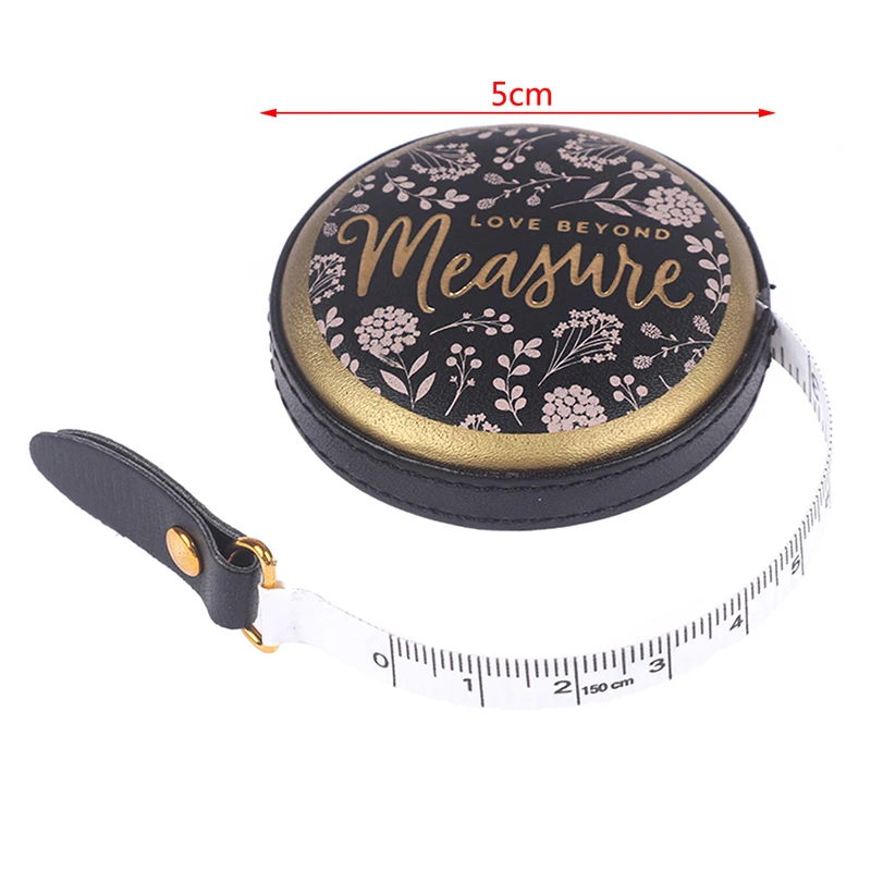 1.5m Portable Retractable Vintage PU Leather Mini Tape Nostalgia Measure Ruler Retro Sewing Centimeter Inch Roll Tape tape measure