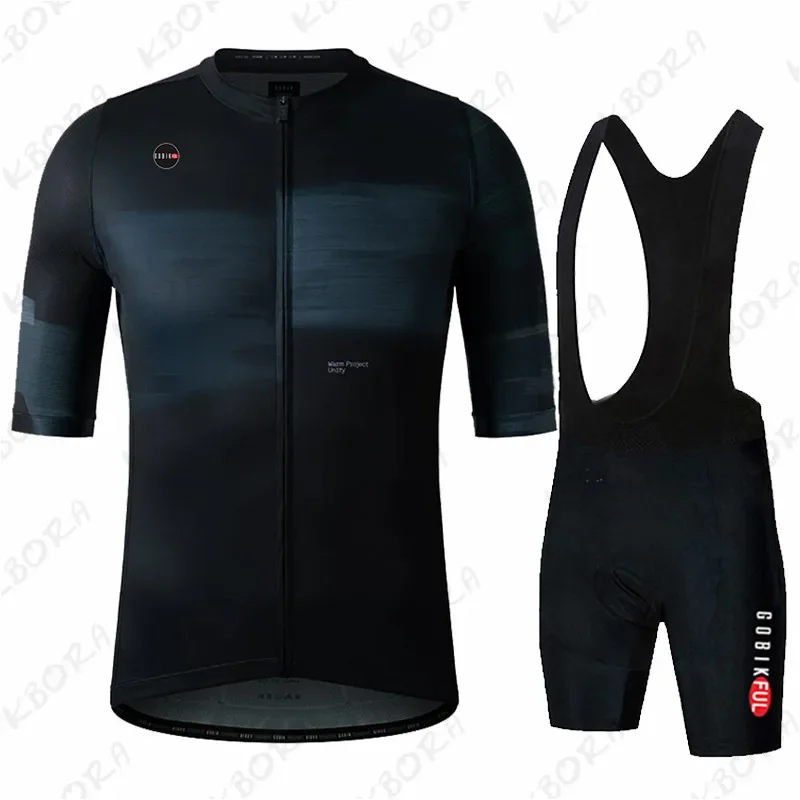 Gobik Summer Men's Short Sleeve Cycling Shorts Suspenders Set Cycling Shirt Outdoor Clothing Suit Mountain Bike