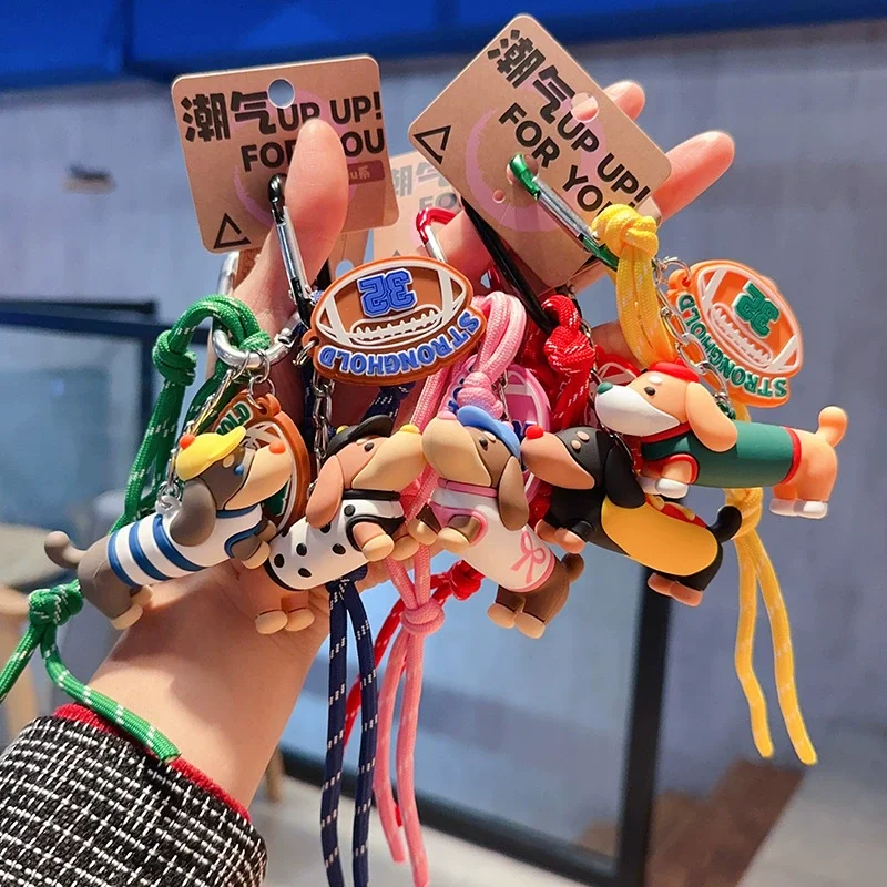 Keychain Cute Cartoon Sausage Puppy Doll Pendant Keychain Decoration Couple Bag Car Festival Business Gift 3