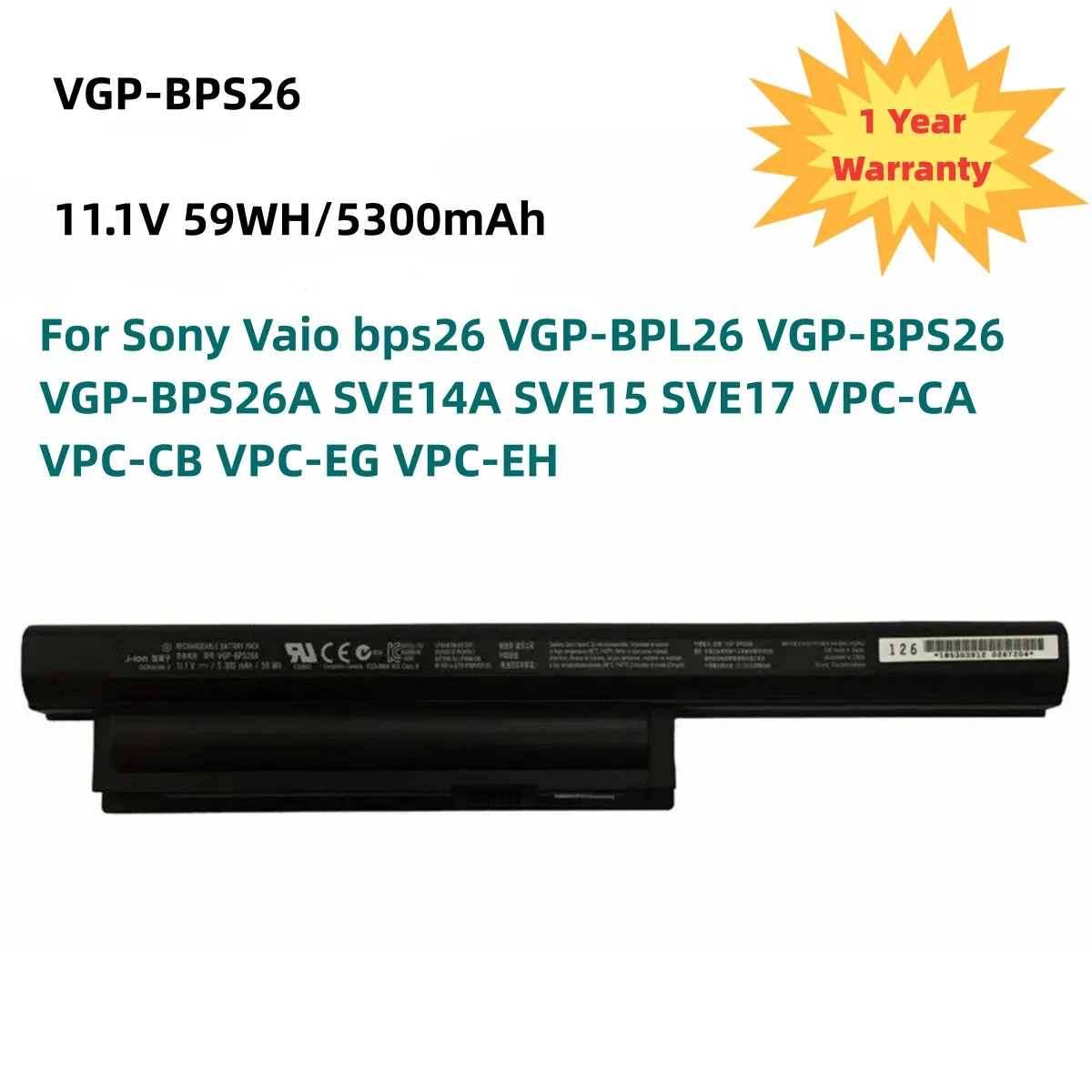 BATERIA PARA SONY BPS26 GARANTIA 3 MESES