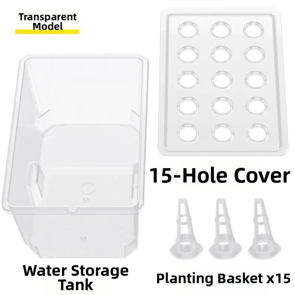 Compact Hydroponic Indoor Herb Garden System - Easy to Clean, 15 Plant Sites, 32x22x18cm