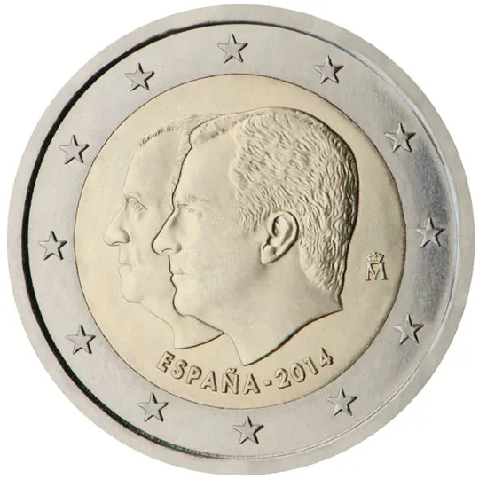 Moneta Commemorativa Spagna Philip Vi Ha Preservato Il Trono 2014 2 Euro Unc Nuovo Di Zecca