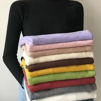 Women Autumn Winter Turtleneck Sweater Vintage Harajuku Pullover Korean Solid Basic Knit Tops Slim Elastic Elegant Chic Jumper