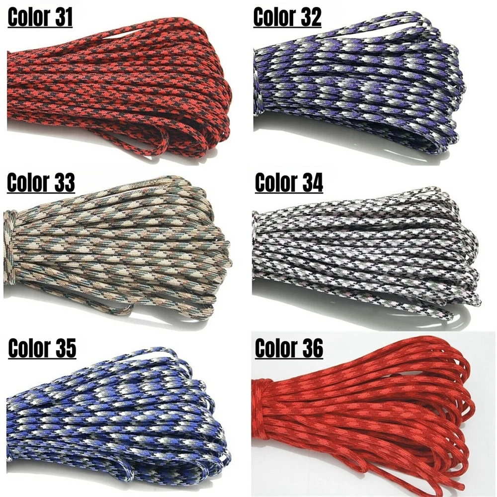 1 Stück 100FT 550 Paracord Fallschirmschnur Lanyard Mil Spec Typ III 7 Strang Kern zum Klettern Camping Schnallen Armband 1-40 – Detail 8