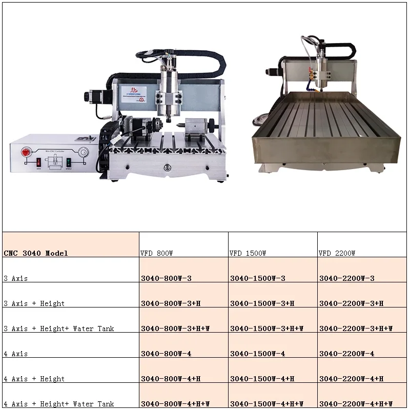 

2.2KW 3040 CNC Engraver Milling Cutter CNC Carving Milling Machine 300*400 With Water Tank For Metal Wood Stone 4Axis 800W 1.5KW