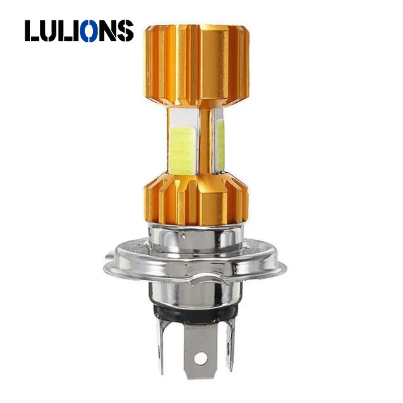 1PcsLEDMotorcycleHeadlightBulbH4P15DBA20D18W2000LM6000KThree