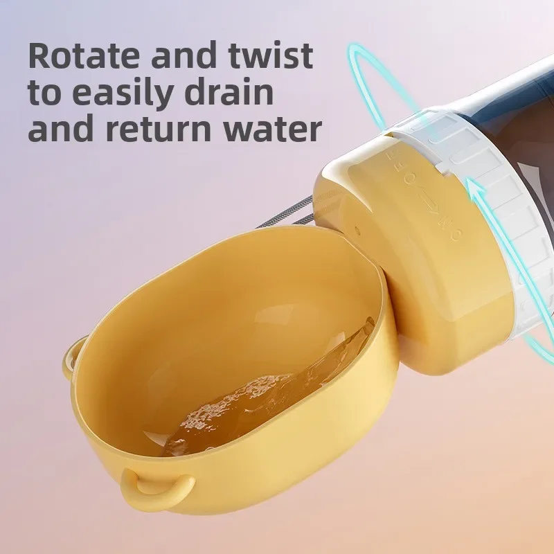 Pet Outings Water and Feeding 2-in-1 Cup Large Capacity Dual Compartment Dog Walking Essential Travel Supplies