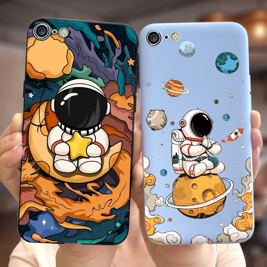 Cute Astronauts Soft Silicone Matte Phone Case