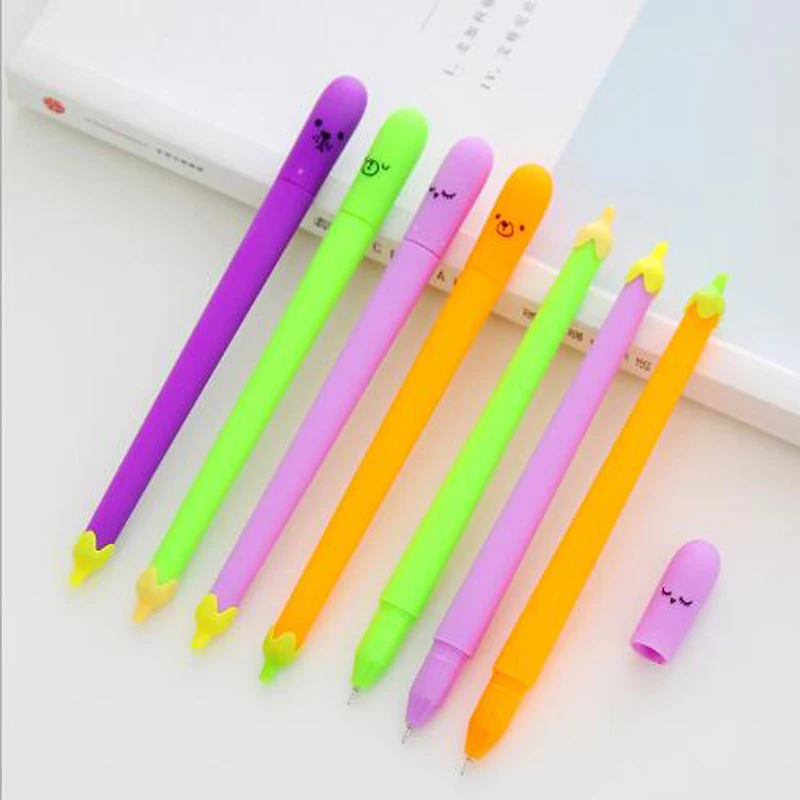 Creative Stationery Pupils Prize Eggplant Expression Neutral Pen Kawaii School Supplies Pens for Writing desk student household bookshelf integrated solid wood legs high school pupils writing simple learning computer table simple