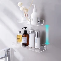Acrylic Bathroom Shelves Wall Mounted Shower Shelve No Drilling Adhesive Thick Clear Storage & Display Shelves, Bathroom 1