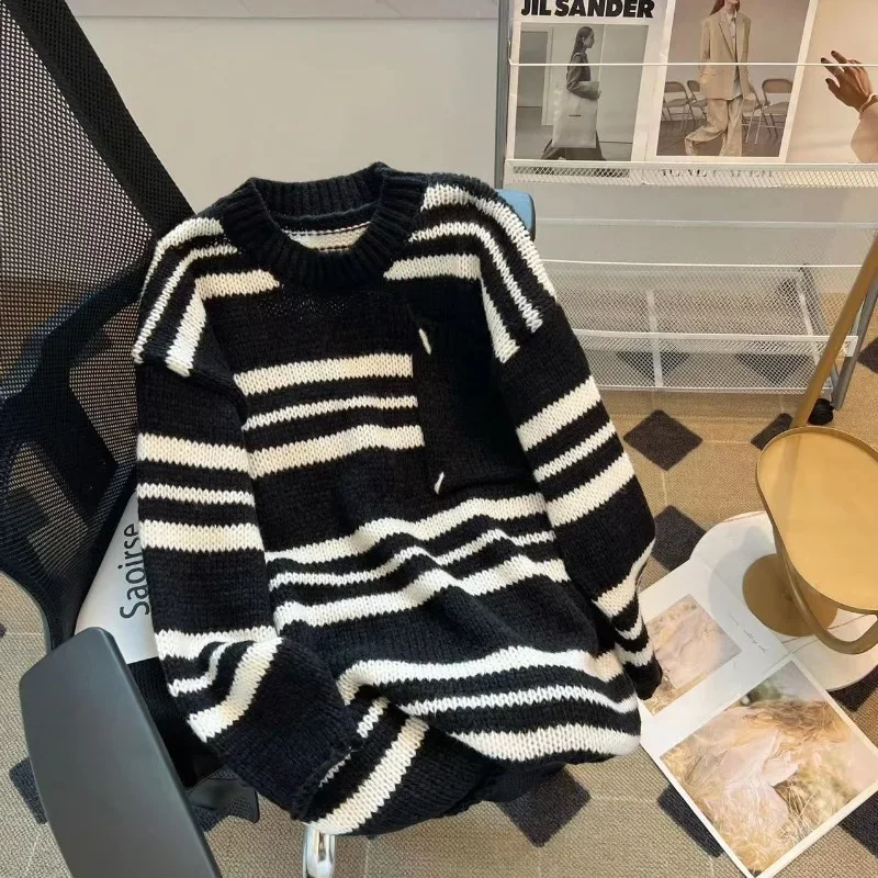 

Vintage Loose Women's Sweaters Knitwear FASHION Jumpers Autumn/Winter Clothing Cashmere Spliced Women Pullovers