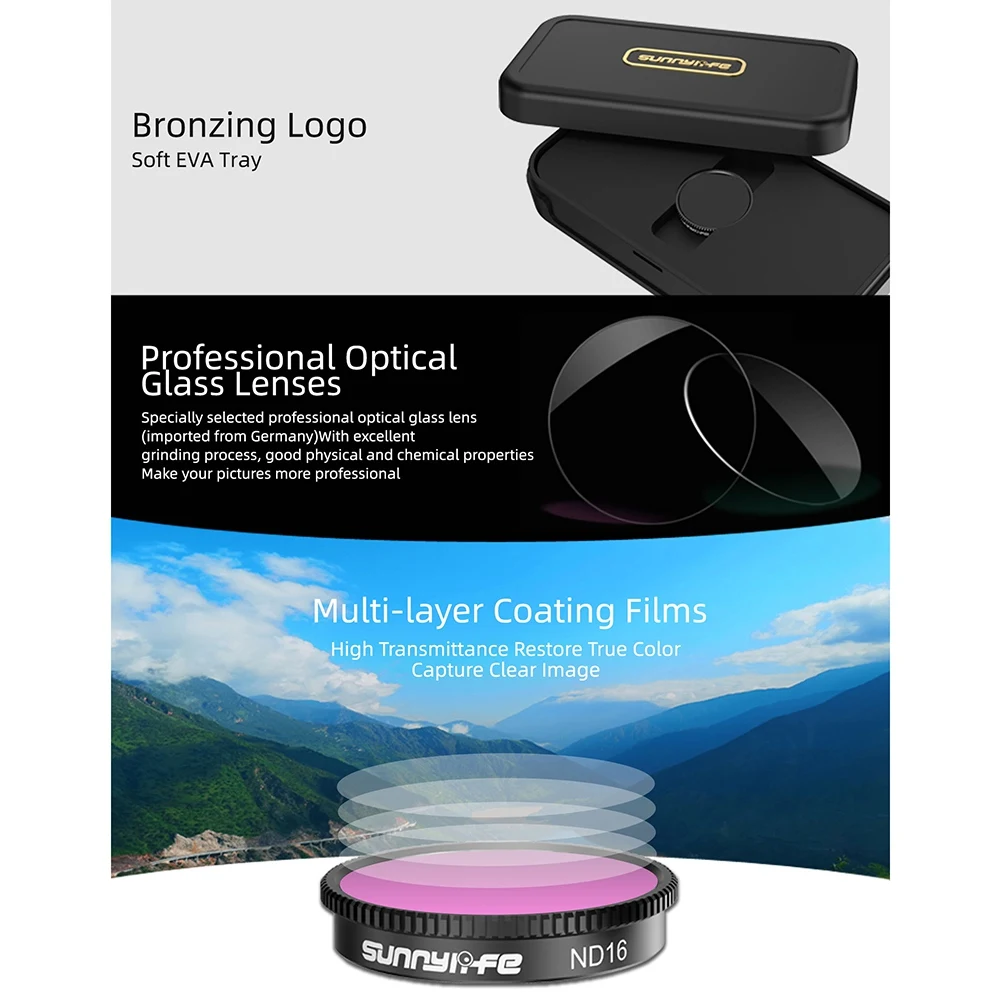 SUNNYLIFE 핸드헬드 짐벌 카메라 렌즈 필터, Insta360 GO 2 필터, MCUV CPL,4