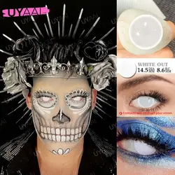 Vibrant Dragon Eyes Red Cosplay Contacts - Yearly Soft Lenses for Halloween & Role Play (White out)