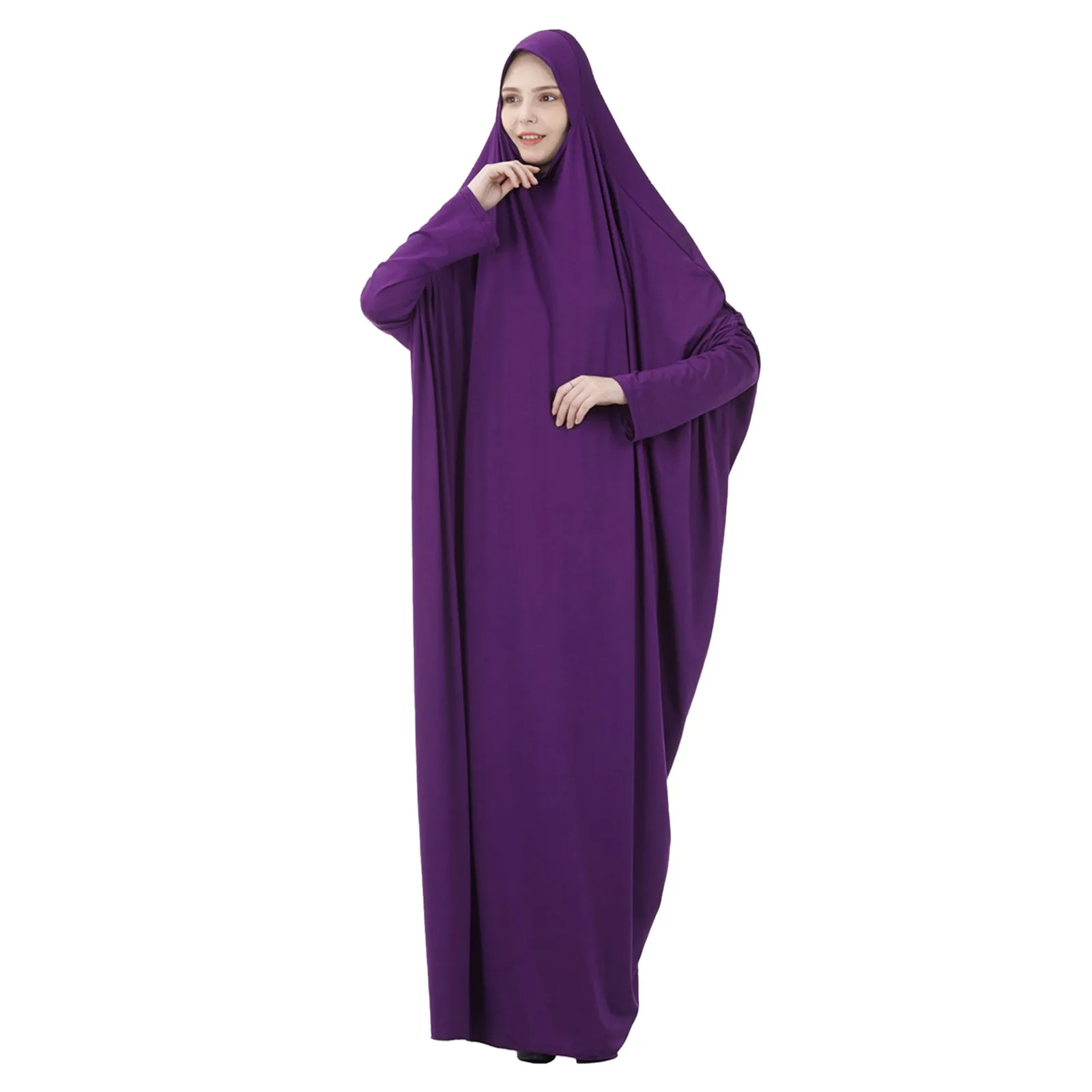 

Cute Dresses for Women Winter Women's Solid Color Maxi Muslim Dress