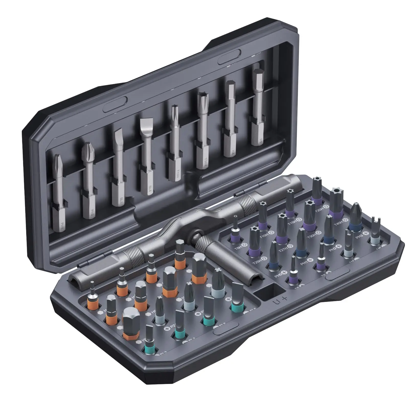 Ratchet Screwdriver Set 42 in 1 Ratchet Screwdriver Set 40 Multi-Function Bits with Ratchet T-Handle Suitable for Tool Bicycle and Electronics Repair