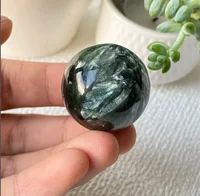 Natural Seraphinite Mineral Sphere Crystal Healing Stone Home Decoration Gift 2