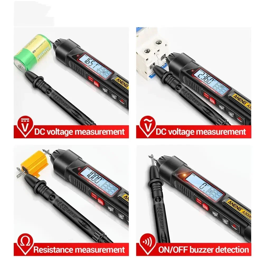 Digital Multimeter Multimeter Tester Analog Multimeter Multifunctional Wire Breakage Sensing Pen A3006 Digital Multimeter High Precision 4000 Counts Professional AC/DC Voltage Tester