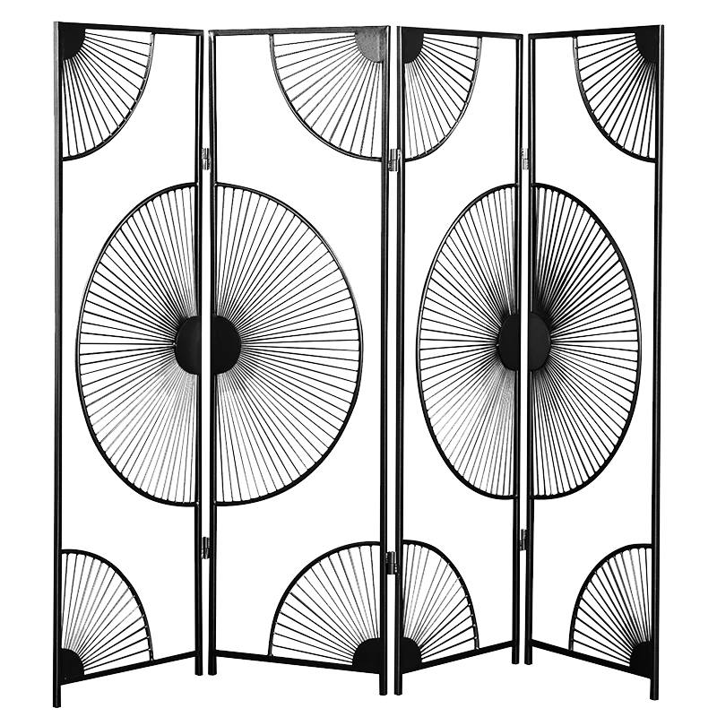 

PQF Partition Screens Living Room Entrance Removable Metal Iron Art Accordion Partition