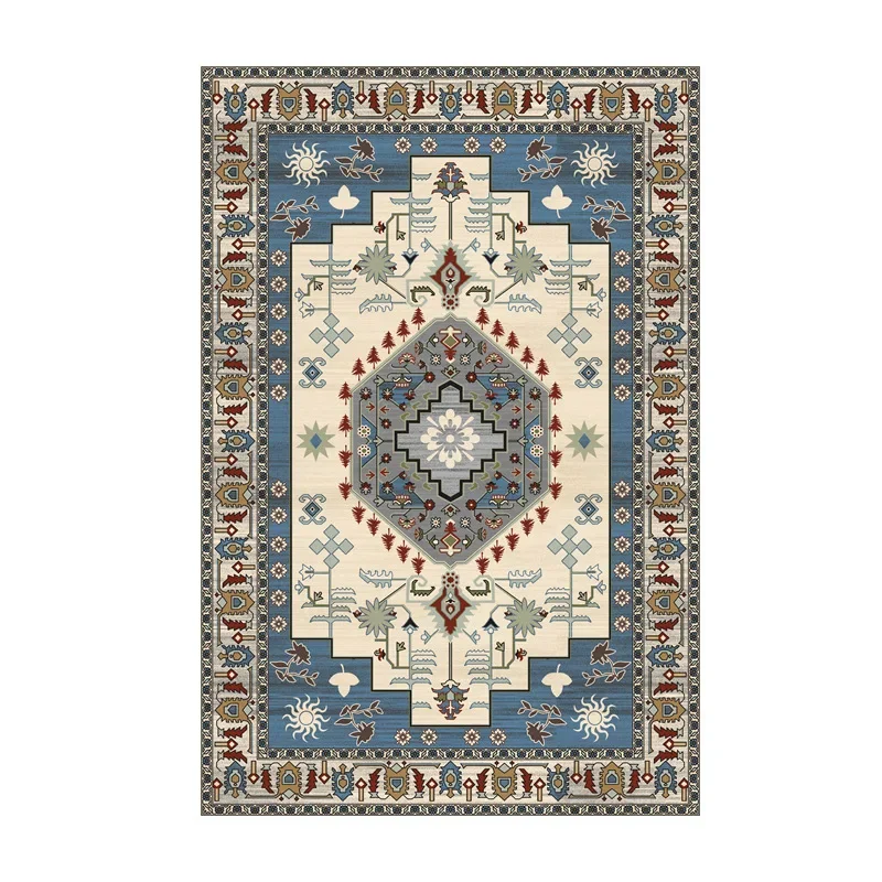Persian Retro Style Imitation Cashmere Carpet Washable Foldable Entry Door Mat Living Room Bedroom Bed Soft Mat