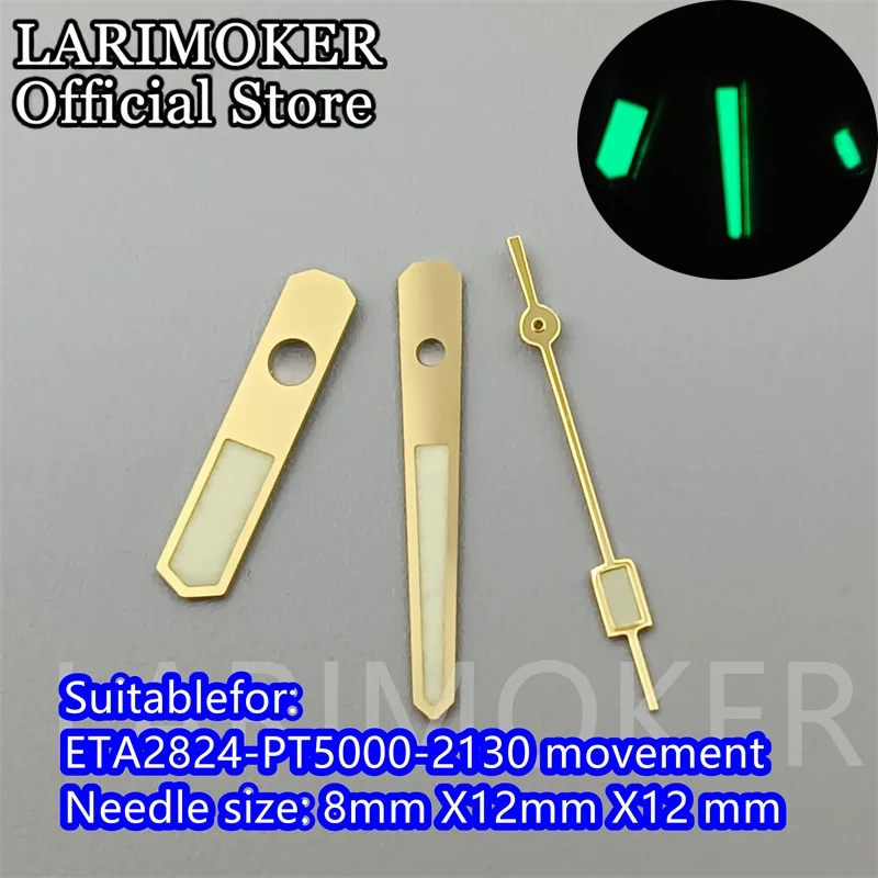 LARIMOKER 핸드 ETA2824-PT5000-2130 무브먼트, 야광 핏, NH 34, NH35, NH36, NH38
