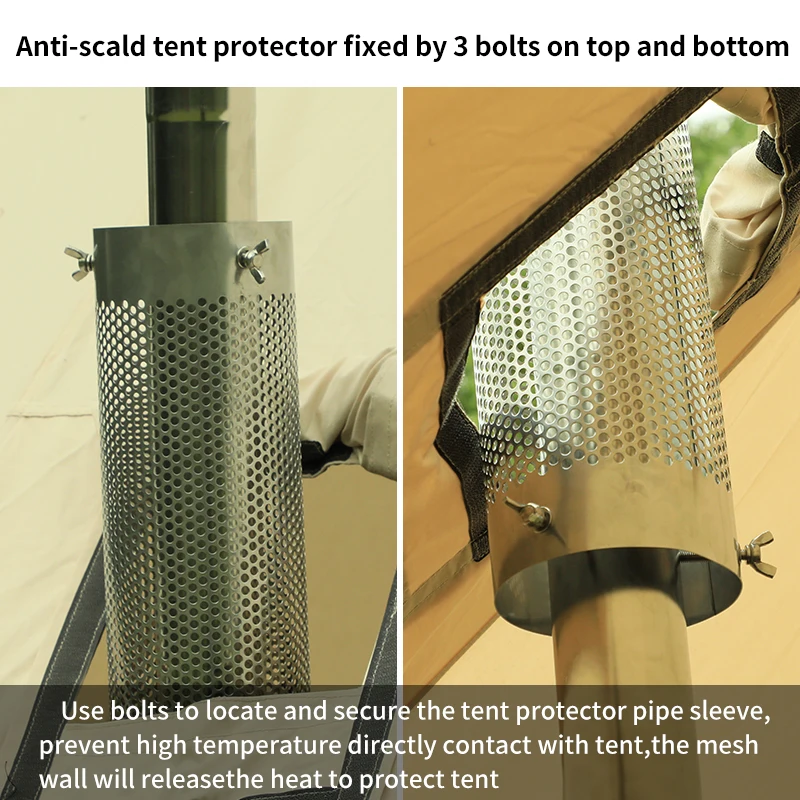 Mesh Protector L50cm Heat Protection Mesh Pipe Wood Stove Chimney Tent Shelter Anti-scald Stainless Pipe Camping Outdoor Ac stove pipe protector