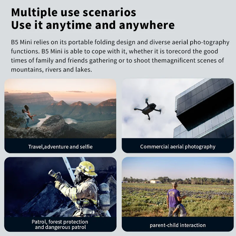 B5 Mini Drone 4K HD Camera 3-Axis Gimbal Brushless RC Quadcopter GPS 3KM 26 Mins Flight Remote Control Drones RC Helicopter 5