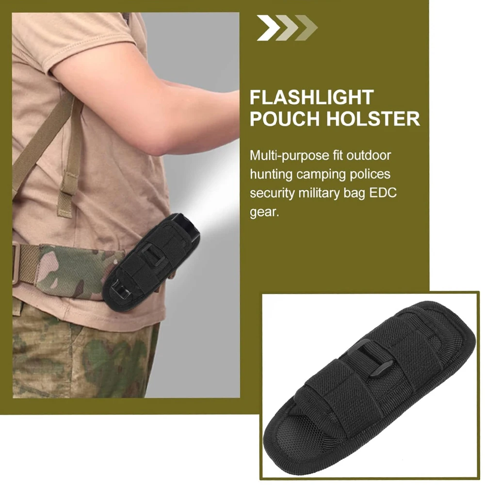 1PCS Tactical Flashlight Holster Pouch for Duty Belt Police Safety Belt Carrying Case Flashlight Carry Bag for Law Enforcement