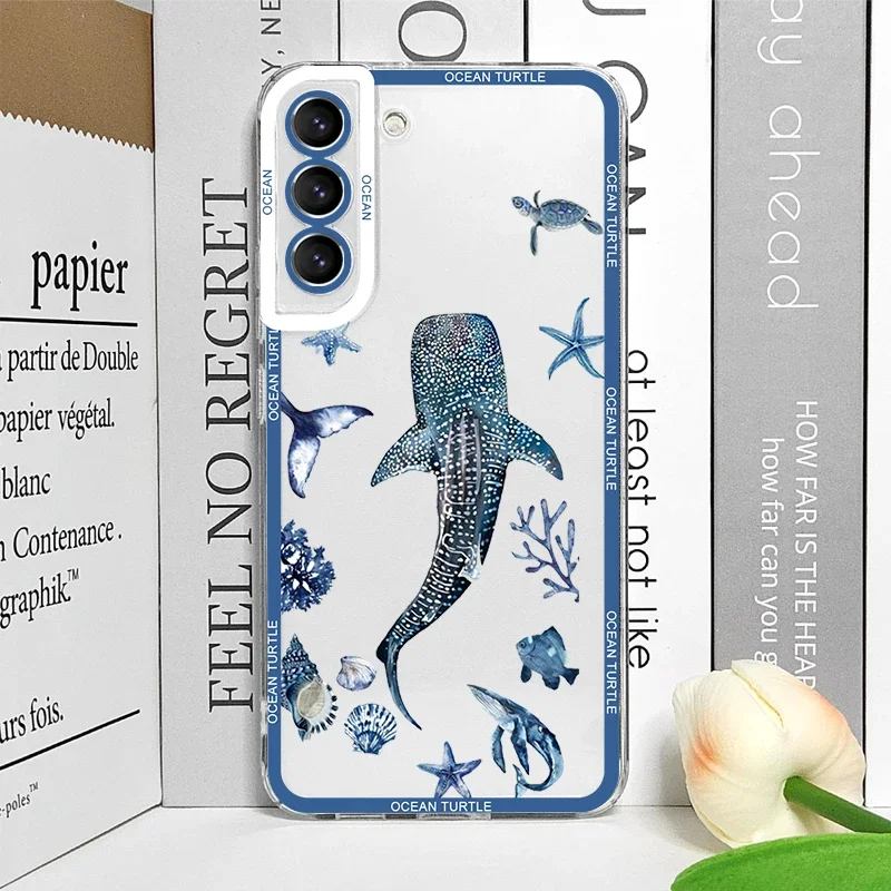Cool Ocean Turtle Sea Blue Design Clear Phone Case Cover