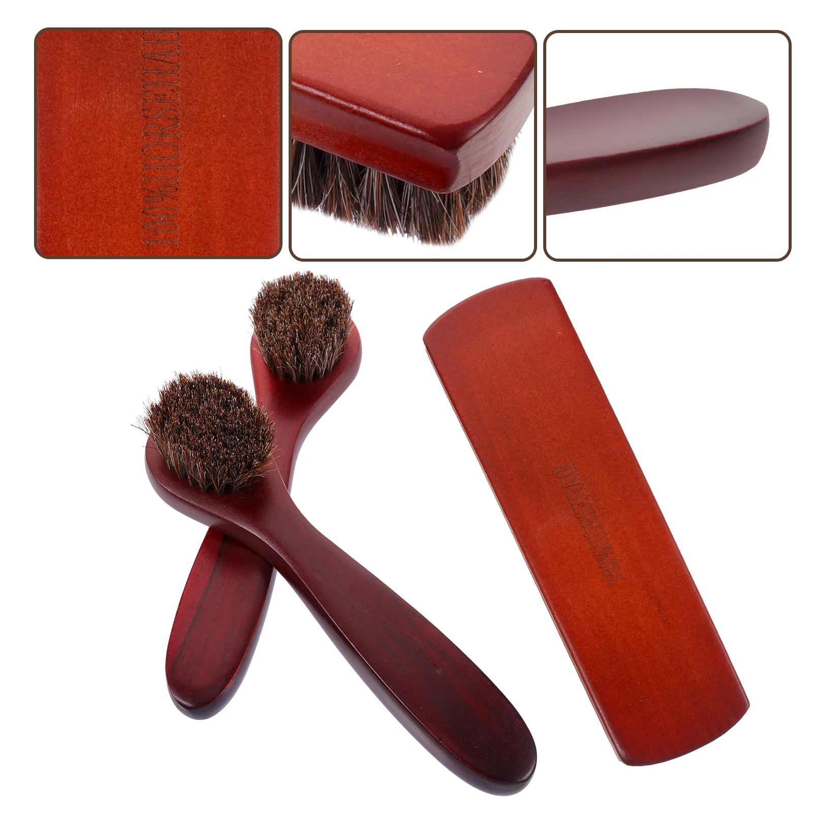 

3 Pcs Car Seat Clean and Polish Boot Brush Shoe for Polishing Cleaning Kit Care Horse Hair