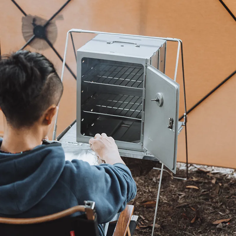 Outdoor Folding Oven Camping Baking Smoker BBQ Grill Insulation