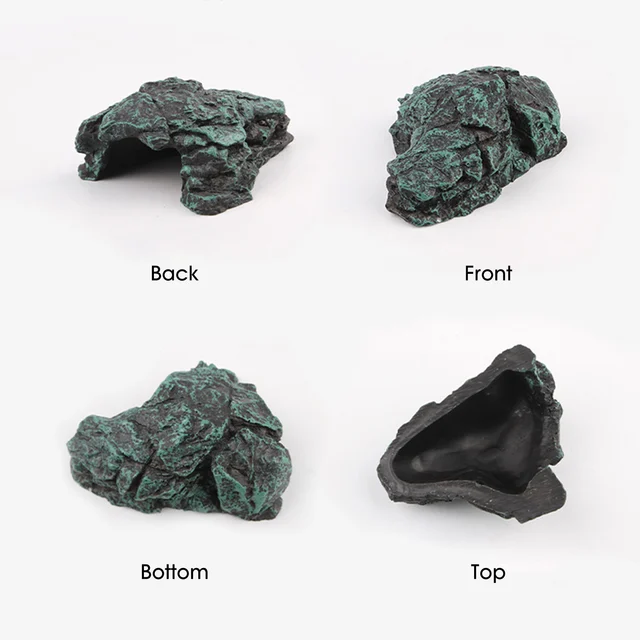 Shelter Terrarium Hideout Caves Reptile Rock Hide Cave Simulation Realistic Safe Resin Rock Hideout for Terrarium Decoration 3