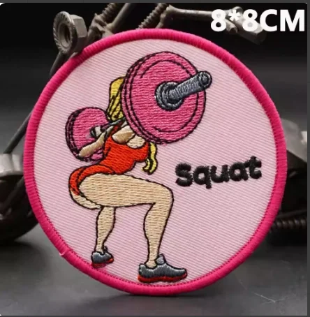 No Pain No Gain Badge Fitness Sports Embroidered Hook&Loop Patches Weightlifting Panda Morale Badge Tactical Backpack Sticker