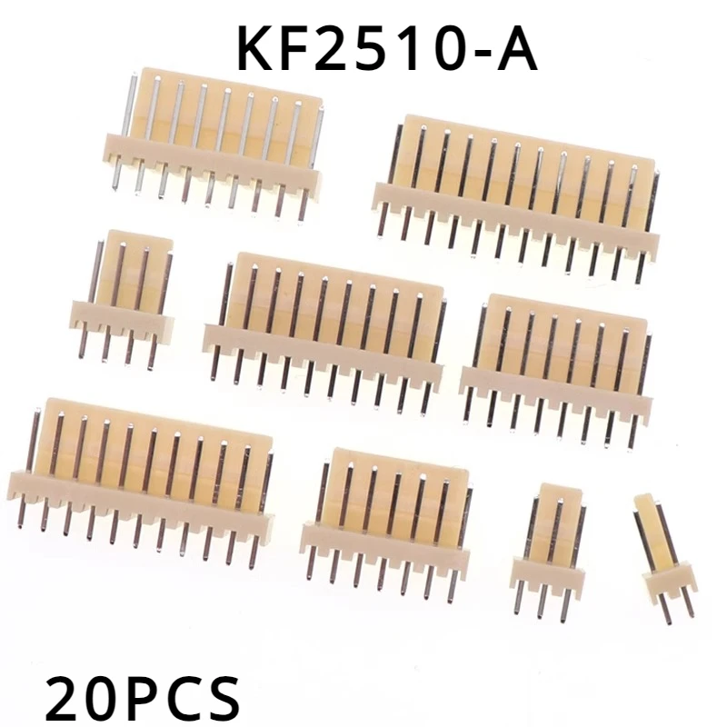 

20pcs/lot male material KF2510 KF2510-2/3/4/5/6/7/8/9/10/11/12A 2.54 mm Male Connector Pin Header 2.54mm