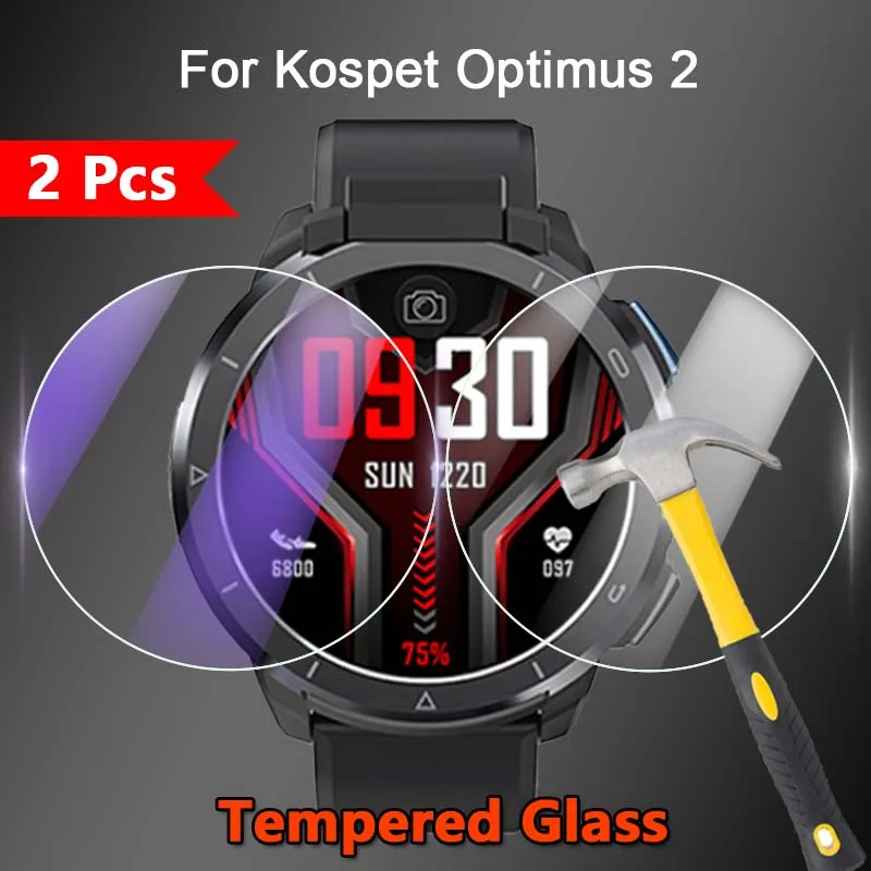2 Pezzi Per Kospet Optimus 2 1.6 "2023 Smartwatch 2.5D Ultra Slim Clear / Anti Purple Light 9H Pellicola Proteggi Schermo In Vetro Temperato