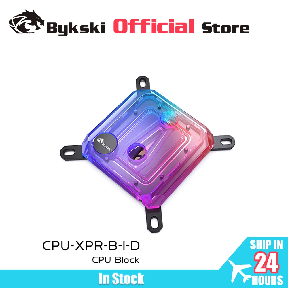 Bykski Cpu Water Block Per Intel Lga1700/1800/115X/ Amd Ryzen 9 Am5 Am4 0.08Mm Microchannel Water Cooler Radiatore Acrilico Metallo