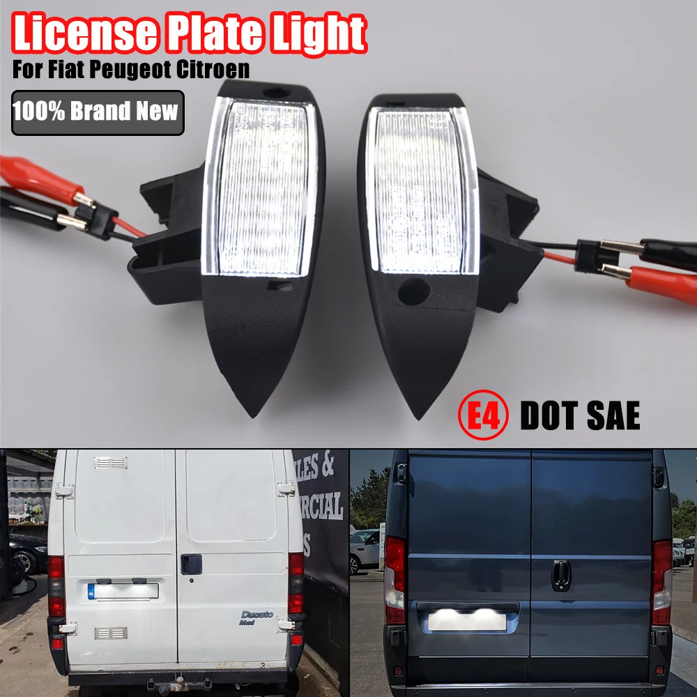 

2 шт. для Fiat Ducato Scudo Citroen Jumpy Relay Peugeot Boxer Expert Manager Светодиодный Освещение номерного знака 1303499808