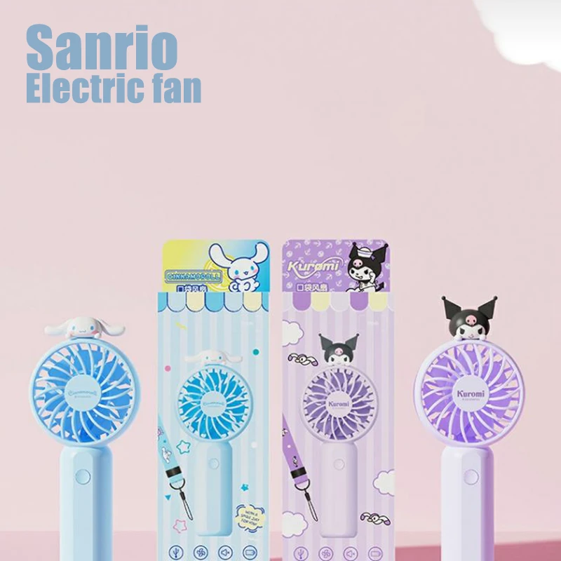 

Kawaii Sanrio Anime Electric Fan Cute Hello Kitty Cinnamoroll Kuromi Cartoon Summer Cool Portable Fan Originality Children Gifts