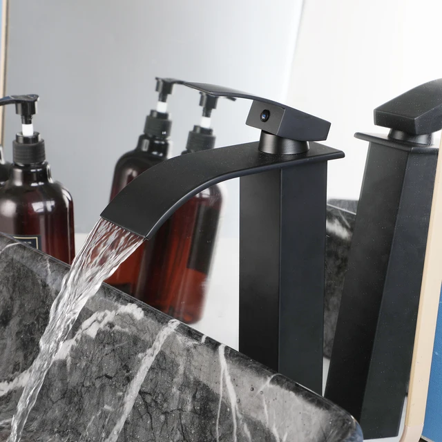 ZAPPO สีดําห้องน้ําอ่างล้างจานพร้อมก๊อกน้ําและท่อระบายน้ํา, 19 "x 15" x 6 "สี่เหลี่ยมผืนผ้าอ่างล้างจานชามหินอ่อนสีดําอ่างล้างจานสําหรับห้องน้ํา 4